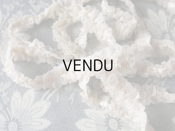 画像9: 1900年代 アンティーク オーガンジーのトリム オフホワイト (9)