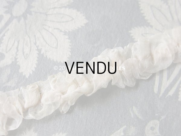 画像15: 1900年代 アンティーク オーガンジーのトリム オフホワイト (15)