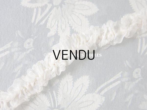 画像10: 1900年代 アンティーク オーガンジーのトリム オフホワイト (10)