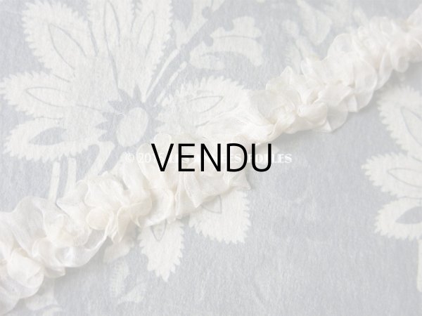 画像5: 1900年代 アンティーク オーガンジーのトリム オフホワイト (5)