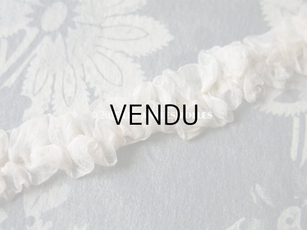 画像14: 1900年代 アンティーク オーガンジーのトリム オフホワイト (14)