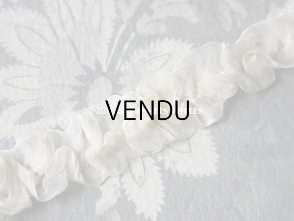 画像17: 1900年代 アンティーク オーガンジーのトリム オフホワイト (17)