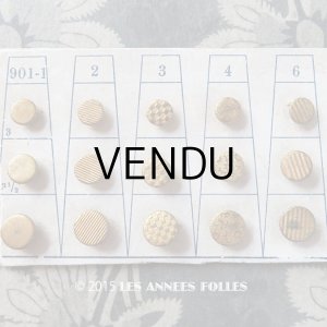 画像: 1900年代 アンティーク 小さな メタルボタンのサンプラー ゴールド 6.5mm~9mm