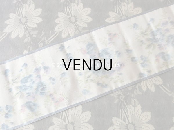画像2: 19世紀末 アンティーク シルク製  ぼかし織り 薔薇模様 幅広リボン  (2)