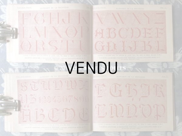 画像7: 19世紀末 アンティーク DMC 刺繍図案帳 ALPHABET DE LA BRODEUSE  ファーストエディション (7)