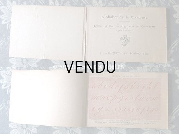 画像4: 19世紀末 アンティーク DMC 刺繍図案帳 ALPHABET DE LA BRODEUSE  ファーストエディション (4)