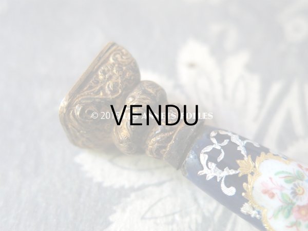 画像6: 19世紀 ナポレオン3世 アンティーク シーリングスタンプ 薔薇模様 エナメル加工 (6)