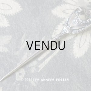 画像: 19世紀 アンティーク シルバー製 目打ち 薔薇のガーランド  裁縫道具