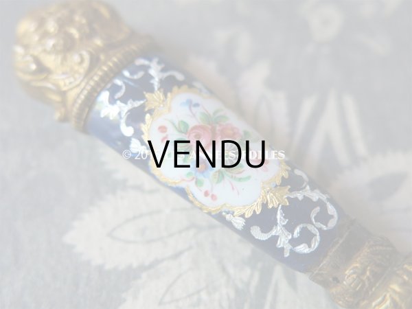 画像8: 19世紀 ナポレオン3世 アンティーク シーリングスタンプ 薔薇模様 エナメル加工 (8)