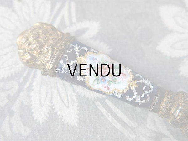 画像4: 19世紀 ナポレオン3世 アンティーク シーリングスタンプ 薔薇模様 エナメル加工 (4)