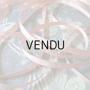 画像: アンティーク シルク製 極細 グログランリボン ピンク 5mm幅 4.3m
