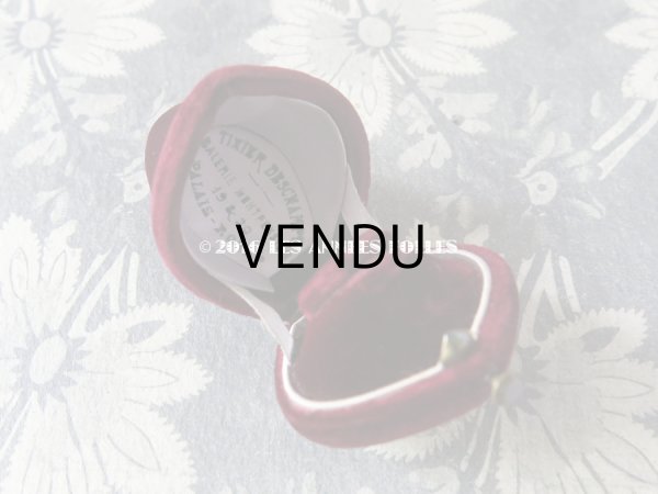 画像7: 19世紀 アンティーク ベルベット ジュエリーボックス モノグラム【J.L】 リング用 ボルドー (7)