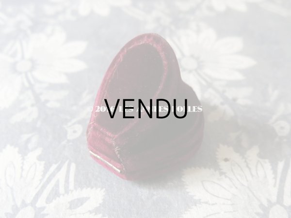 画像3: 19世紀 アンティーク ベルベット ジュエリーボックス モノグラム【J.L】 リング用 ボルドー (3)