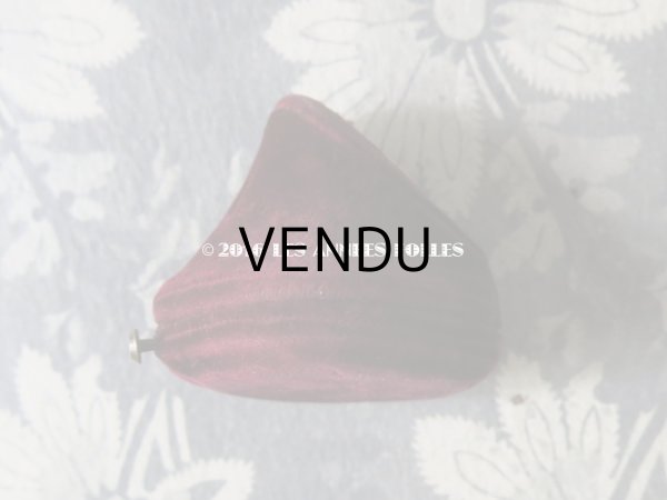 画像5: 19世紀 アンティーク ベルベット ジュエリーボックス モノグラム【J.L】 リング用 ボルドー (5)