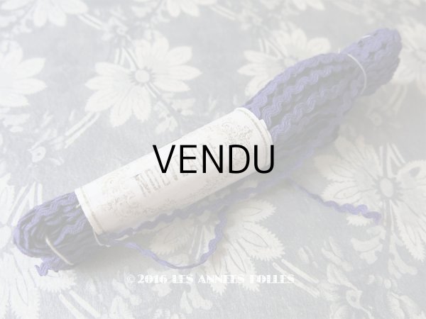 画像1: 19世紀末 アンティーク シルク製 トリム 深紫 NOUVEAUTE (1)