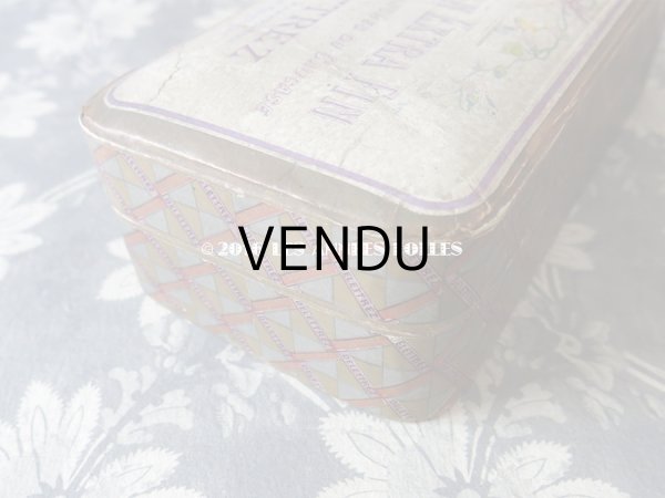 画像6: 1900年代 アンティーク ソープボックス 菫＆蝶々 SAVONS EXTRA FINS AUX VIOLETTES BLANCHES DU CAUCASE - DELETTREZ PARIS - (6)