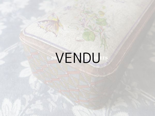 画像7: 1900年代 アンティーク ソープボックス 菫＆蝶々 SAVONS EXTRA FINS AUX VIOLETTES BLANCHES DU CAUCASE - DELETTREZ PARIS - (7)