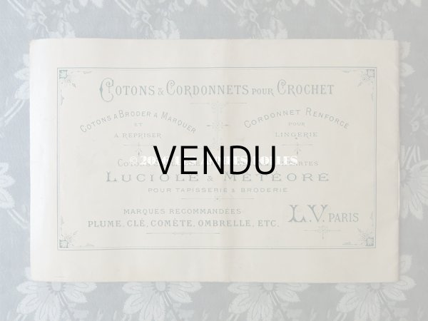 画像2: アンティーク アルファベットの刺繍図案帳 ALPHABETS EN COULEURS BROCERIE MARQUE,CROCHET - MANUFACTURE PARISIENNE DES COTONS L.V. - (2)