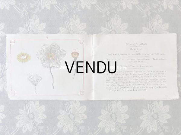 画像4: 19世紀末 アンティーク 毛糸で作る花のモチーフ 図案帳 MODELES DE FLEURS EN LAINE AVEC EXPLICATIONS DE A.ROUYER, EDITEUR, PARIS (4)