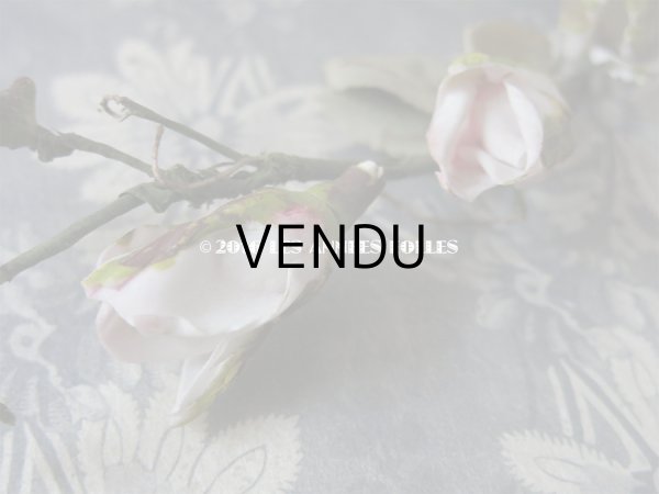 画像8: 1900年代 アンティーク 薔薇のヘッドリース コサージュ セラミック製 (8)