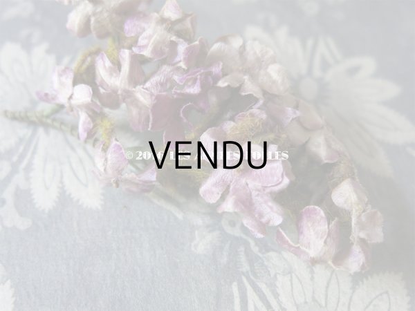 画像6: 19世紀末 アンティーク  シルク製ベルベット 紫の花のコサージュ (6)