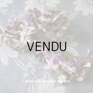 画像: 19世紀末 アンティーク  シルク製ベルベット 紫の花のコサージュ