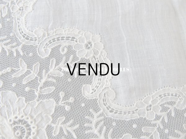 画像5: アンティーク ポワンドガーズのレース ポワンドローズ 結婚式のハンカチ 『ポワン・ド・ガーズ』 (5)