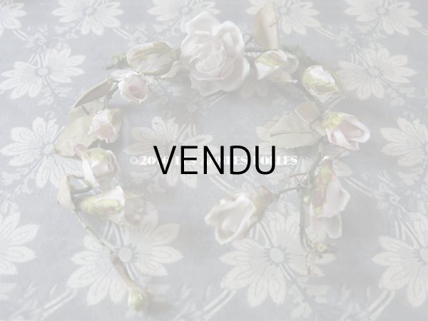 画像3: 1900年代 アンティーク 薔薇のヘッドリース コサージュ セラミック製 (3)