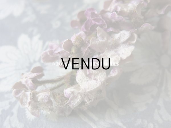 画像5: 19世紀末 アンティーク  シルク製ベルベット 紫の花のコサージュ (5)