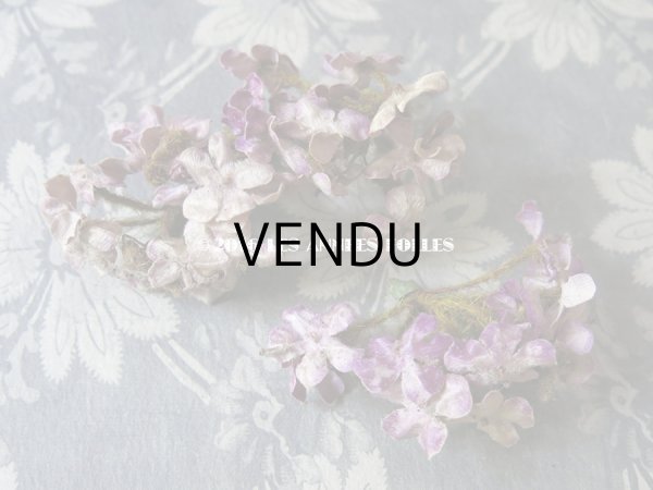 画像3: 19世紀末 アンティーク  シルク製ベルベット 紫の花のコサージュ (3)