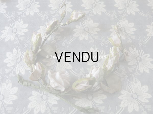 画像4: 1900年代 アンティーク 薔薇のヘッドリース コサージュ セラミック製 (4)