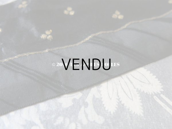画像6: 19世紀末 アンティーク シルク製 サテンタフタ 刺繍入り ジャガード織 リボン  (6)