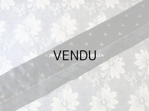 画像3: 19世紀末 アンティーク シルク製 サテンタフタ 刺繍入り ジャガード織 リボン  (3)