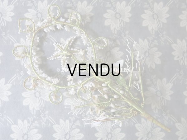 画像12: 19世紀末 アンティーク ワックスフラワーのヘッドリース ＆ ブーケ (12)