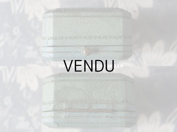 画像5: アンティーク ジュエリーボックス スモーキーブルーグリーン (5)