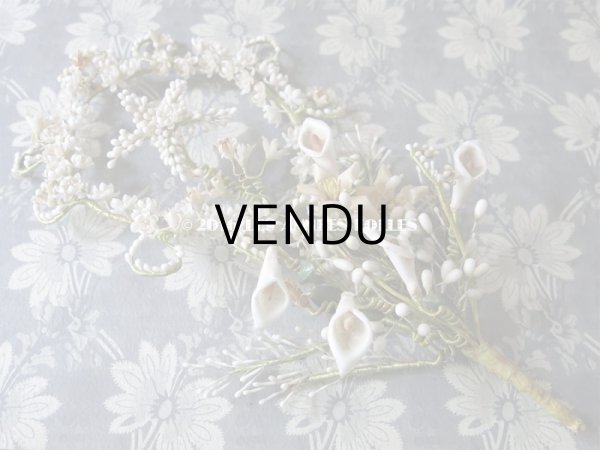 画像3: 19世紀末 アンティーク ワックスフラワーのヘッドリース ＆ ブーケ (3)