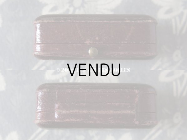 画像7: 19世紀末 アンティーク ジュエリーボックス 本革 モノグラム【 A.D.】 ボルドー (7)