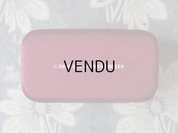 画像3: 19世紀末 アンティーク ジュエリーボックス ボルドー色 シルクサテン地 (3)