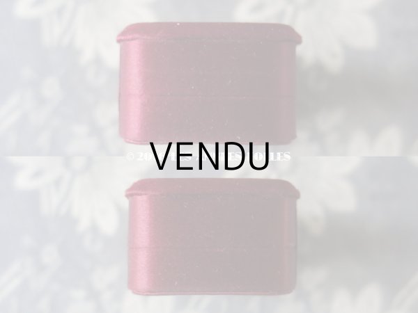 画像9: 19世紀末 アンティーク ジュエリーボックス ボルドー色 シルクサテン地 (9)