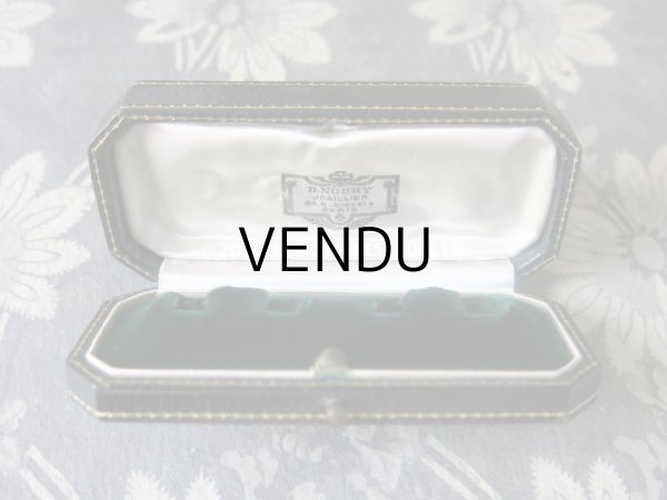 画像3: 19世紀末 アンティーク 金彩入り ジュエリーボックス 本革 モノグラム【 O.K 】 B.NOURY JOAILLIER PARIS (3)