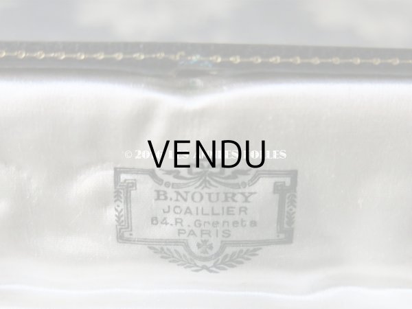 画像4: 19世紀末 アンティーク 金彩入り ジュエリーボックス 本革 モノグラム【 O.K 】 B.NOURY JOAILLIER PARIS (4)