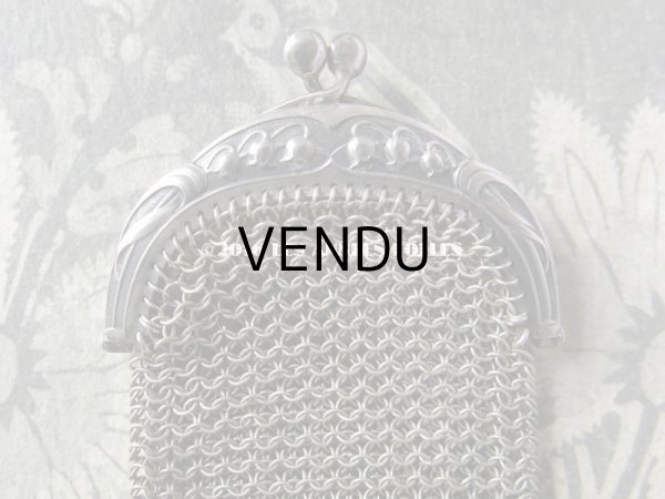 画像4: 1900年代 アンティーク シルバー製 鈴蘭 メタルメッシュのコインケース (4)