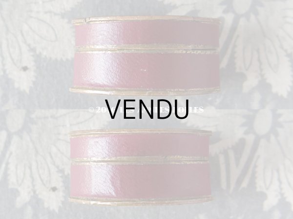 画像4: アンティーク とても小さなジュエリーボックス ボルドー色 (4)