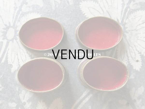 画像5: 1900年代 アンティーク とても小さな ファーマシーボックス ゴールド＆ボルドー (5)