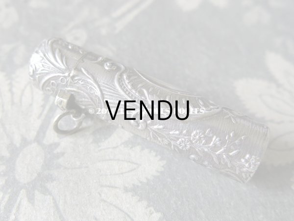 画像4: アンティーク シャトレーヌ 携帯用 シルバー製 パフュームボトル  クリスタルの栓 (4)