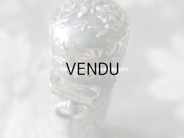 画像7: アンティーク シャトレーヌ 携帯用 シルバー製 パフュームボトル  クリスタルの栓 (7)