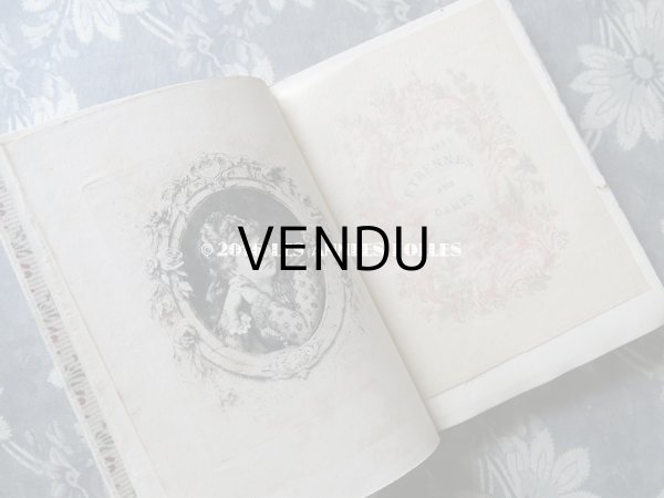 画像10: ★2016クリスマスセール対象外★ 1883年 アンティーク 本　天使のシルクカバー 紫の花模様 ETRENNES AUX DAMES (10)