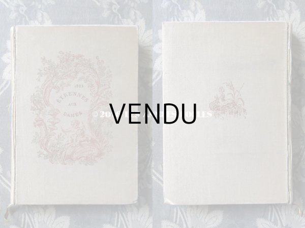 画像7: ★2016クリスマスセール対象外★ 1883年 アンティーク 本　天使のシルクカバー 紫の花模様 ETRENNES AUX DAMES (7)