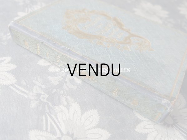 画像3: ★2016クリスマスセール対象外★ 1883年 アンティーク 本　天使のシルクカバー 紫の花模様 ETRENNES AUX DAMES (3)