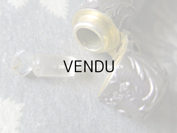 画像6: アンティーク シャトレーヌ 携帯用 シルバー製 パフュームボトル  クリスタルの栓 (6)